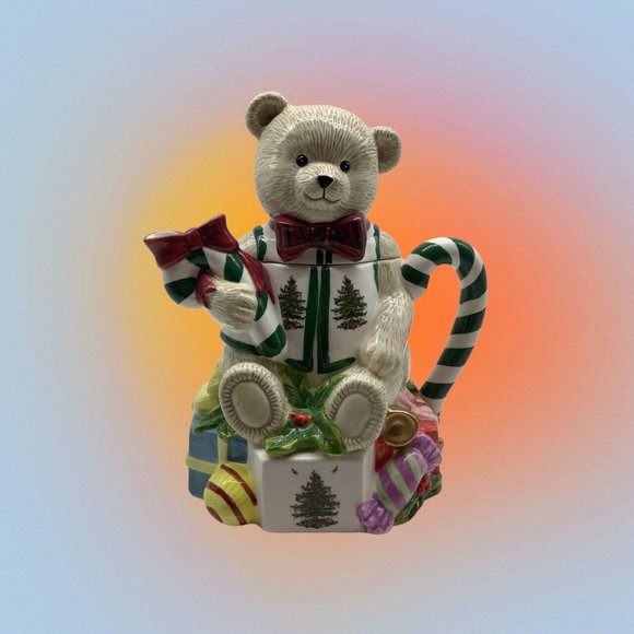 Spode Teddy Bear Christmas Tree Teapot with Lid - Picture 16 of 16